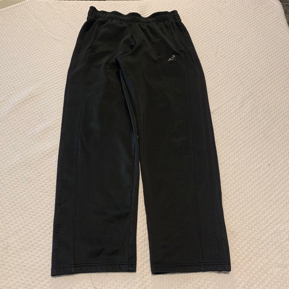 Adidas Climawarm Mens Black Fleece Lined Track Pants Size Medium Straight Leg